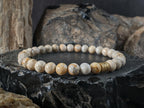 Natural Untreated White Hubei Turquoise Bracelet (6/8mm)