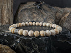 Natural Untreated White Hubei Turquoise Bracelet (6/8mm)