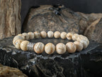 Natural Untreated White Hubei Turquoise Bracelet (6/8mm)