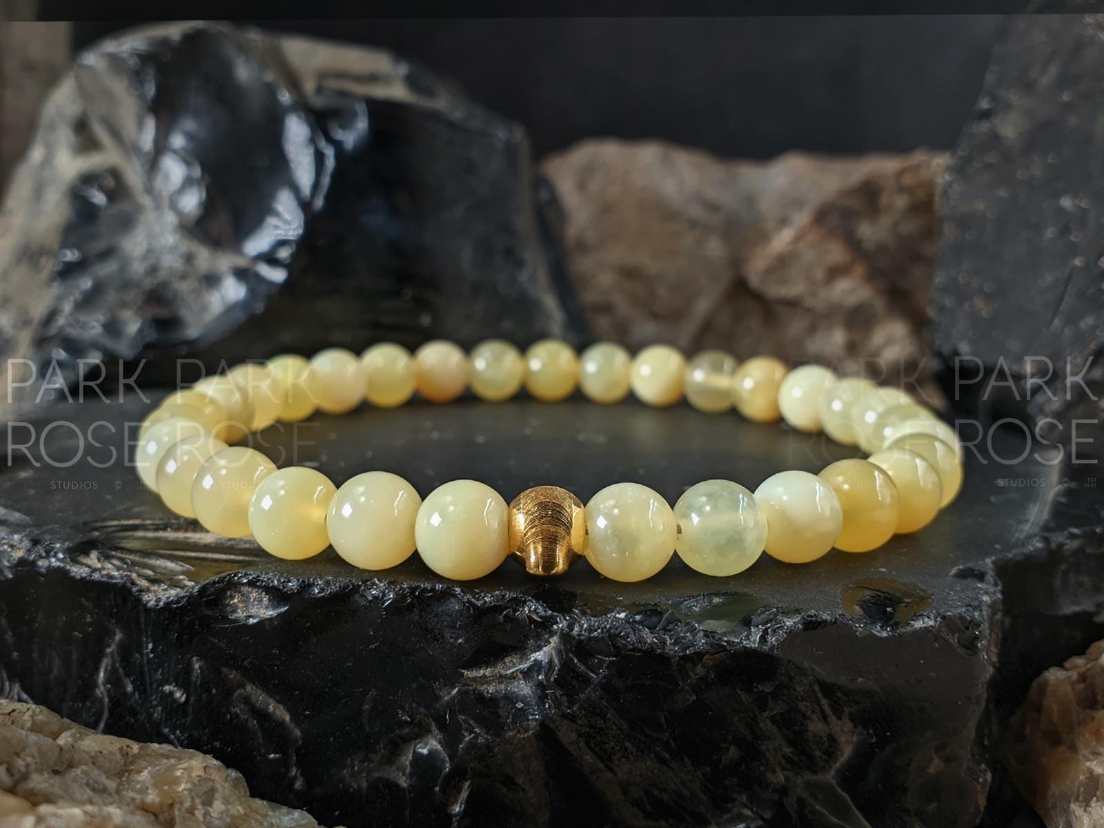 AAA Natural Australia Yellow Opal Bracelet (6mm)