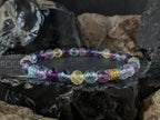 Faceted Natural Rainbow Fluorite Bracelet (6mm)