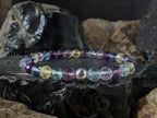 Faceted Natural Rainbow Fluorite Bracelet (6mm)