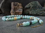 Frosted Natural Flower Amazonite Necklace (10mm)