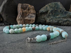 Frosted Natural Flower Amazonite Necklace (10mm)