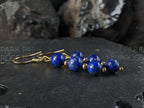 Natural Undyed Chilean Lapis Lazuli Gemstone Earrings, 24K Gold Filled (6mm)