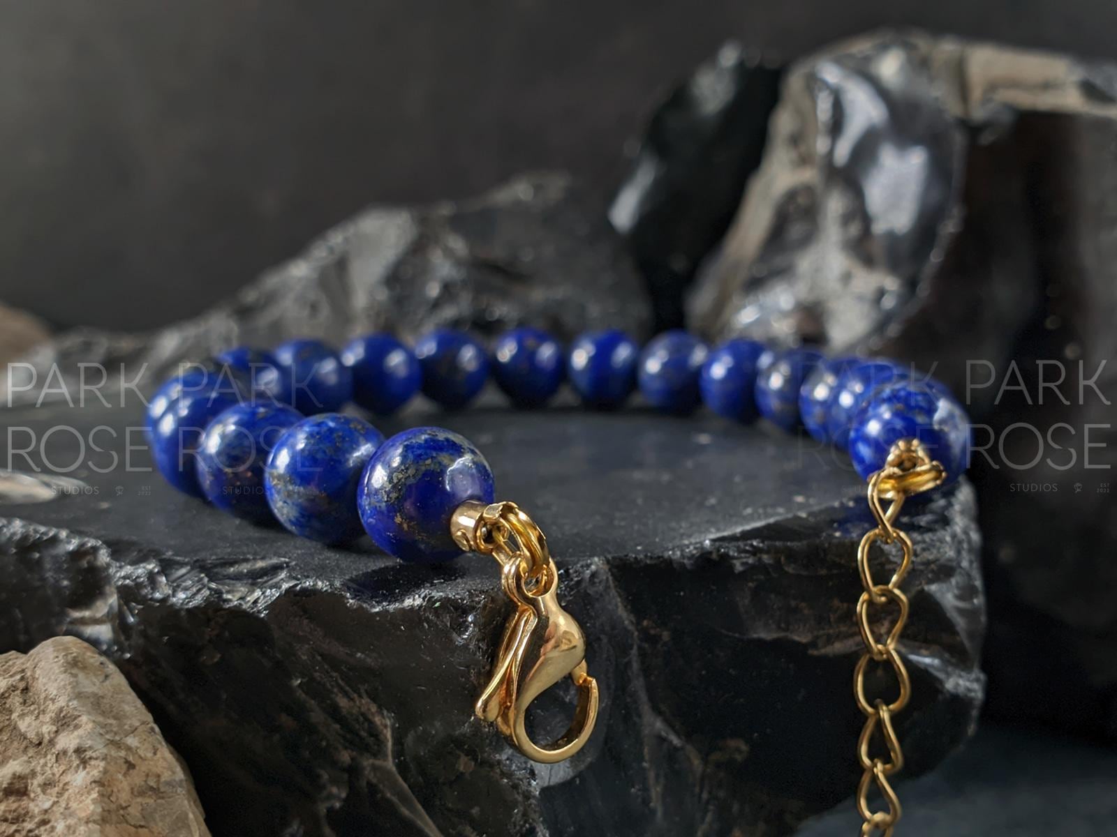 Natural Undyed Chilean Lapis Lazuli Gemstone Bracelet