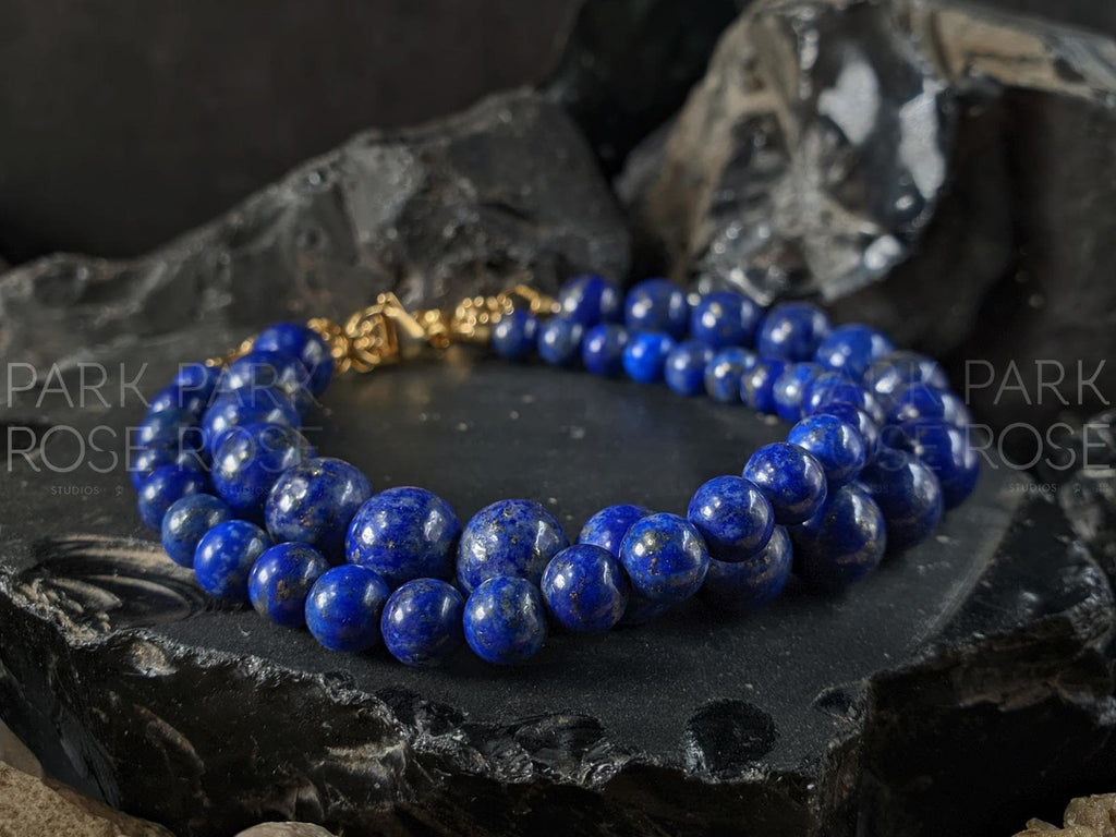 Natural Undyed Chilean Lapis Lazuli Gemstone Bracelet
