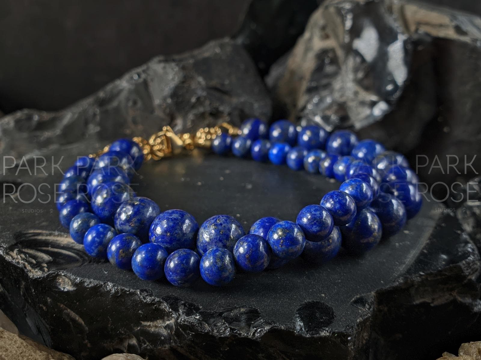 Natural Undyed Chilean Lapis Lazuli Gemstone Bracelet