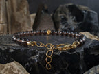 Smoky Quartz Bracelet: 24K Gold Cat Eye Bead