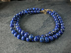 Natural Untreated 8mm Chilean Lapis Lazuli Gemstone Necklace