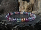 Natural Untreated Mongolia Rainbow Fluorite Bracelet (6mm)