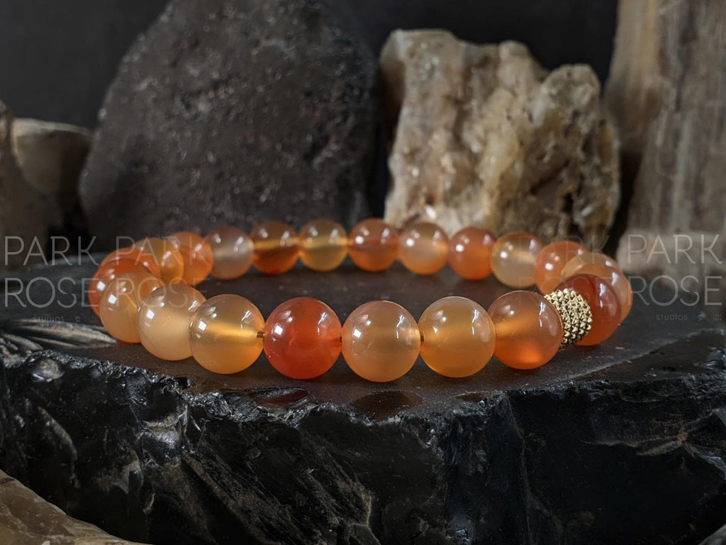 AAA Undyed Natural Brazil Carnelian Pixiu Fire Horse Bracelet (8/10mm)