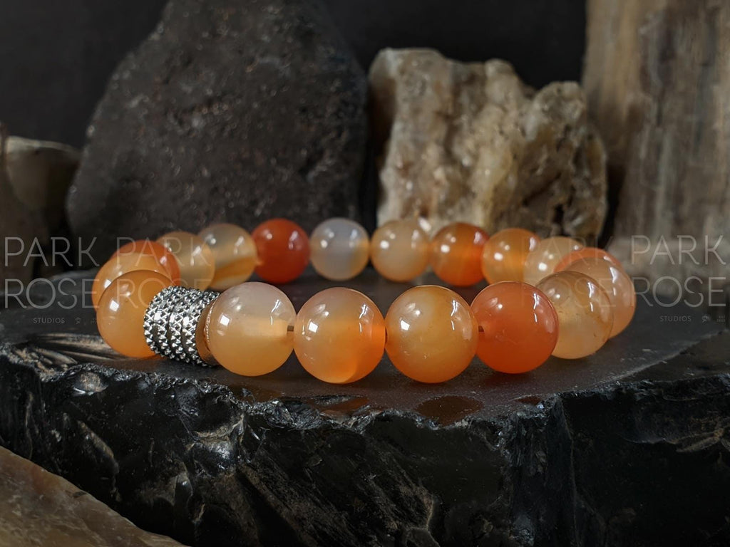 AAA Undyed Natural Brazil Carnelian Pixiu Fire Horse Bracelet (8/10mm)