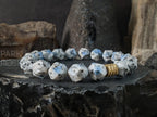 Natural Undyed Faceted South Africa K2 Stone/Raindrop Azurite Bracelet (9mm)