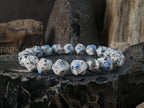 Natural Undyed Faceted South Africa K2 Stone/Raindrop Azurite Bracelet (9mm)