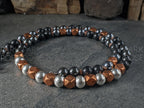 Chunky Shungite, Copper, Hematite, Terahertz, 925 Sterling Silver Necklace (10mm)