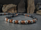 Chunky Shungite, Copper, Hematite, Terahertz, 925 Sterling Silver Necklace (10mm)