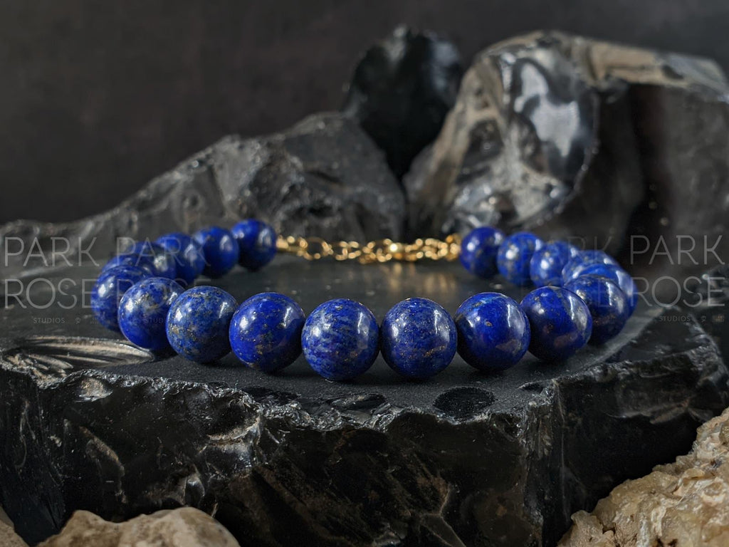 Natural Undyed Chilean Lapis Lazuli Gemstone Bracelet