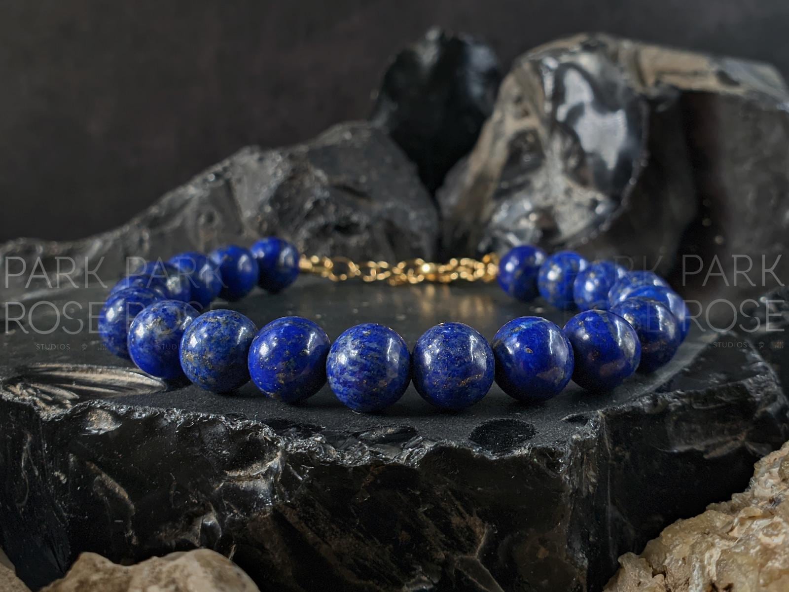Natural Undyed Chilean Lapis Lazuli Gemstone Bracelet