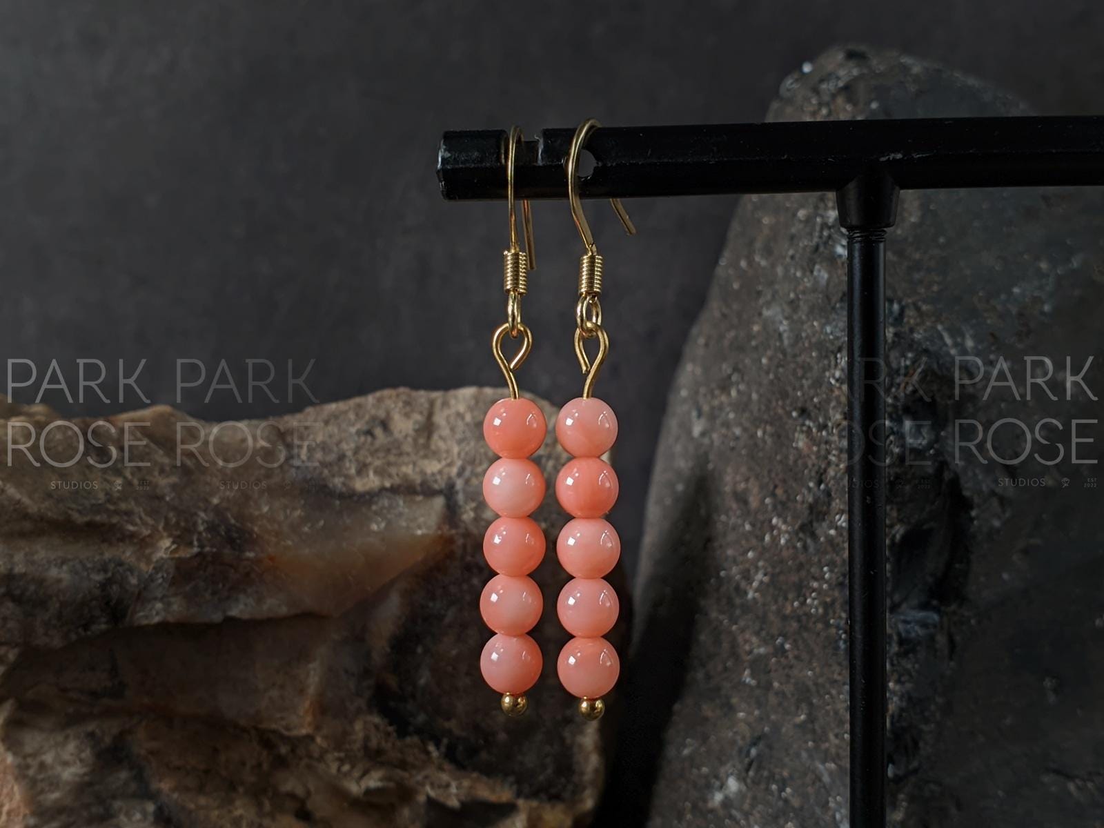 Pink or Red Coral Earrings (4mm)