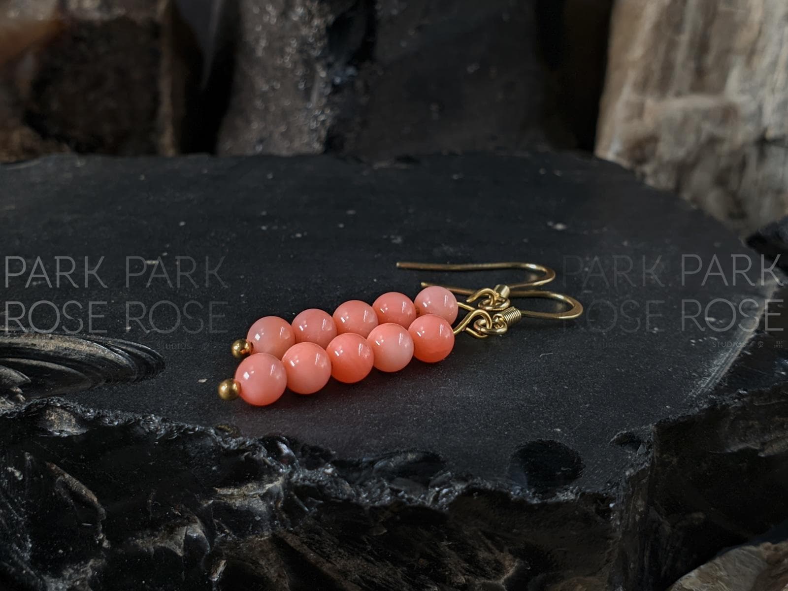 Pink or Red Coral Earrings (4mm)