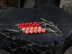 Pink or Red Coral Earrings (4mm)