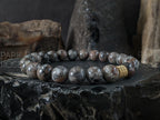Natural Fluorescent Syenite Rock (Glows under UV Light) Bracelet: (8/10mm)