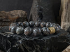 Natural Fluorescent Syenite Rock (Glows under UV Light) Bracelet: (8/10mm)