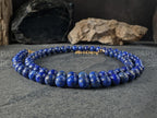 Natural Untreated 8mm Chilean Lapis Lazuli Gemstone Necklace