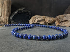 Natural Untreated 8mm Chilean Lapis Lazuli Gemstone Necklace