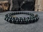 Natural Untreated Myanmar Black Jade Necklace (10mm)