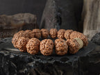 Natural Nepal Rudraksha Mala Prayer Bead Bracelet (12mm)