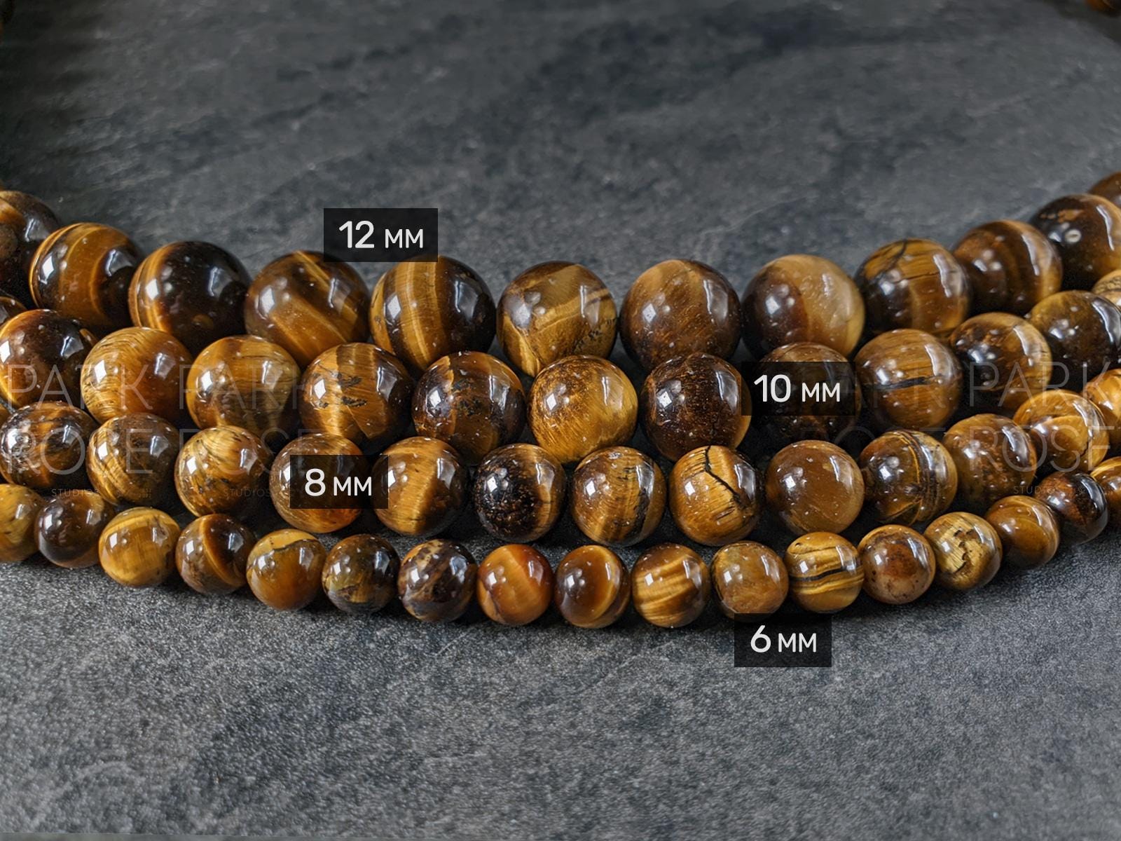 Natural Undyed South Africa Tiger's Eye Necklace (6/8/10/12mm)