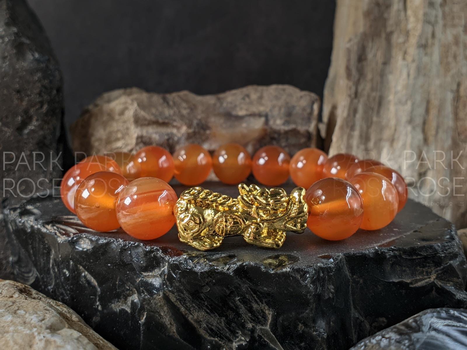 AAA Natural Brazil Carnelian Pixiu Bracelet (12mm)
