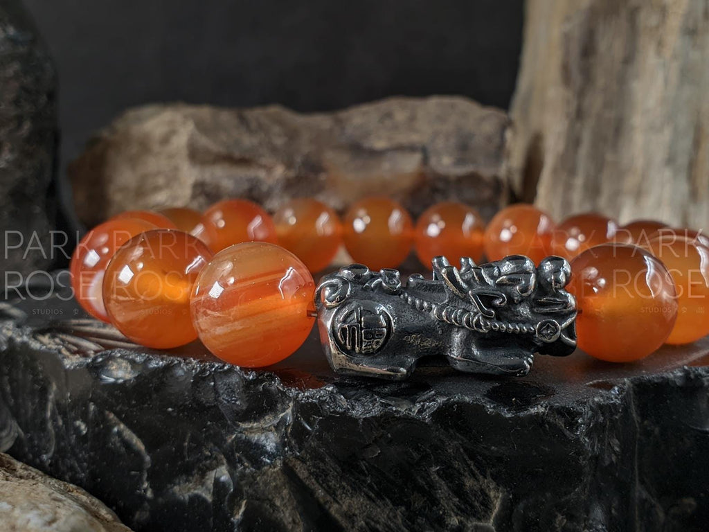 AAA Natural Brazil Carnelian Pixiu Bracelet (12mm)