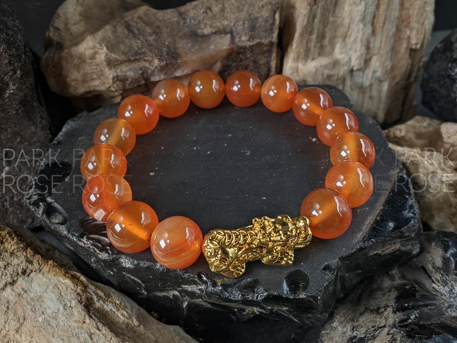 AAA Natural Brazil Carnelian Pixiu Bracelet (12mm)