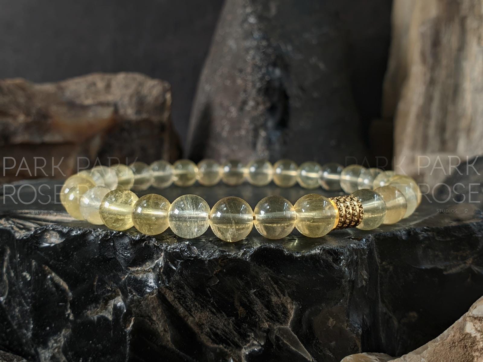 Natural Untreated Yellow Fluorite Bracelet (6mm)