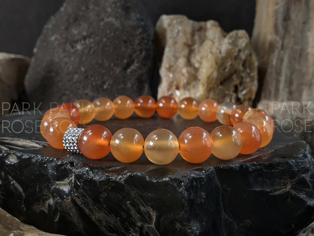 AAA Undyed Natural Brazil Carnelian Pixiu Fire Horse Bracelet (8/10mm)
