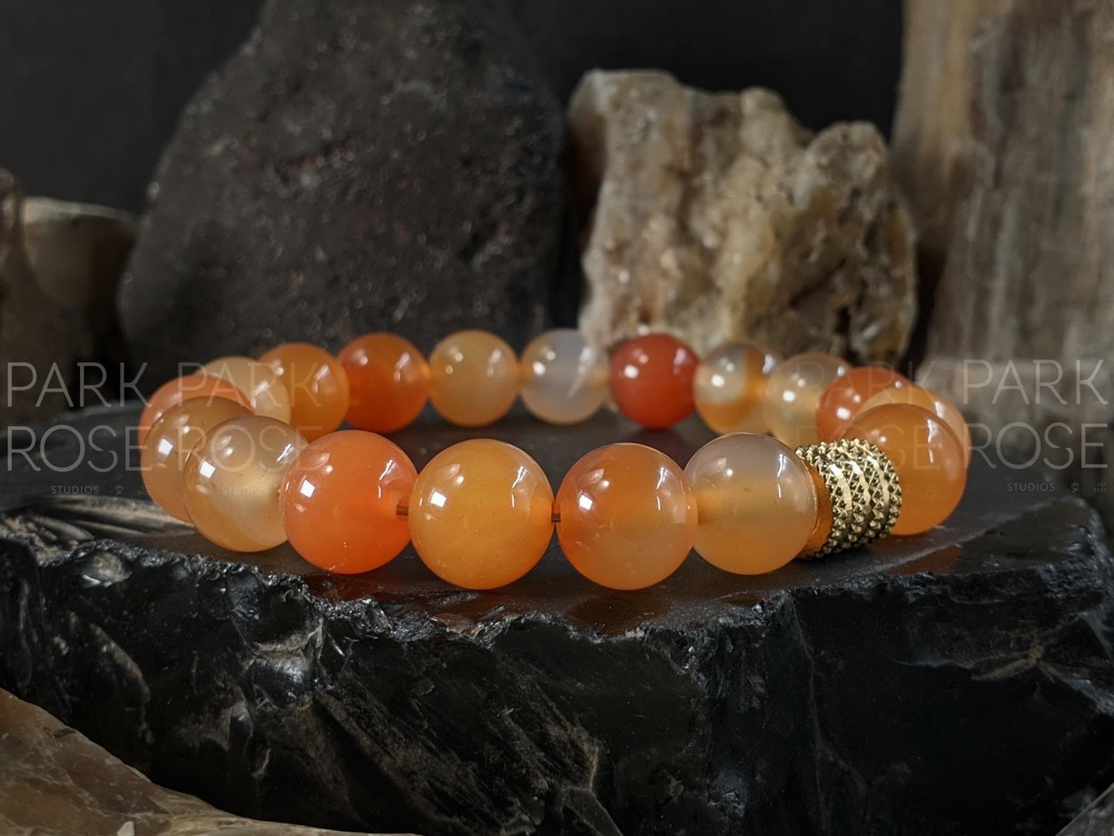 AAA Undyed Natural Brazil Carnelian Pixiu Fire Horse Bracelet (8/10mm)