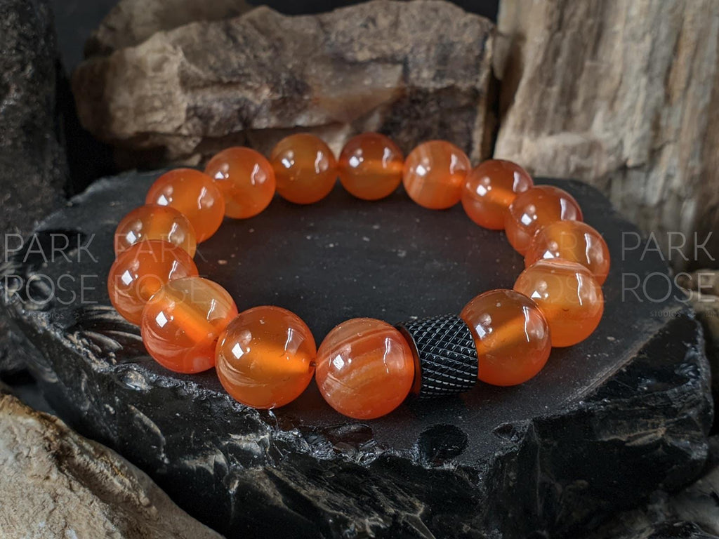 AAA Untreated Natural Brazil Carnelian Bracelet (12mm)