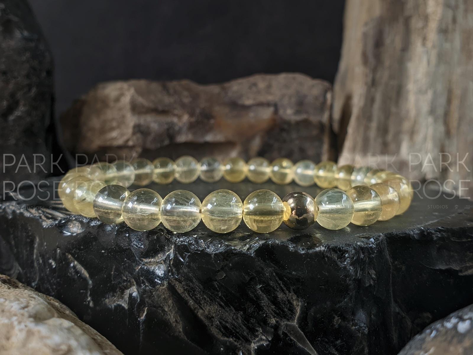 Natural Untreated Yellow Fluorite Bracelet (6mm)