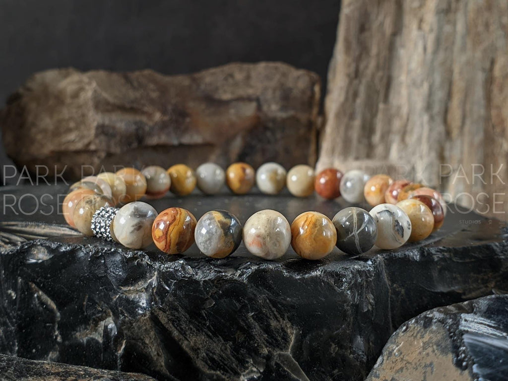 Natural Crazy Lace Agate Gemstone Bracelet (6/8/10mm)