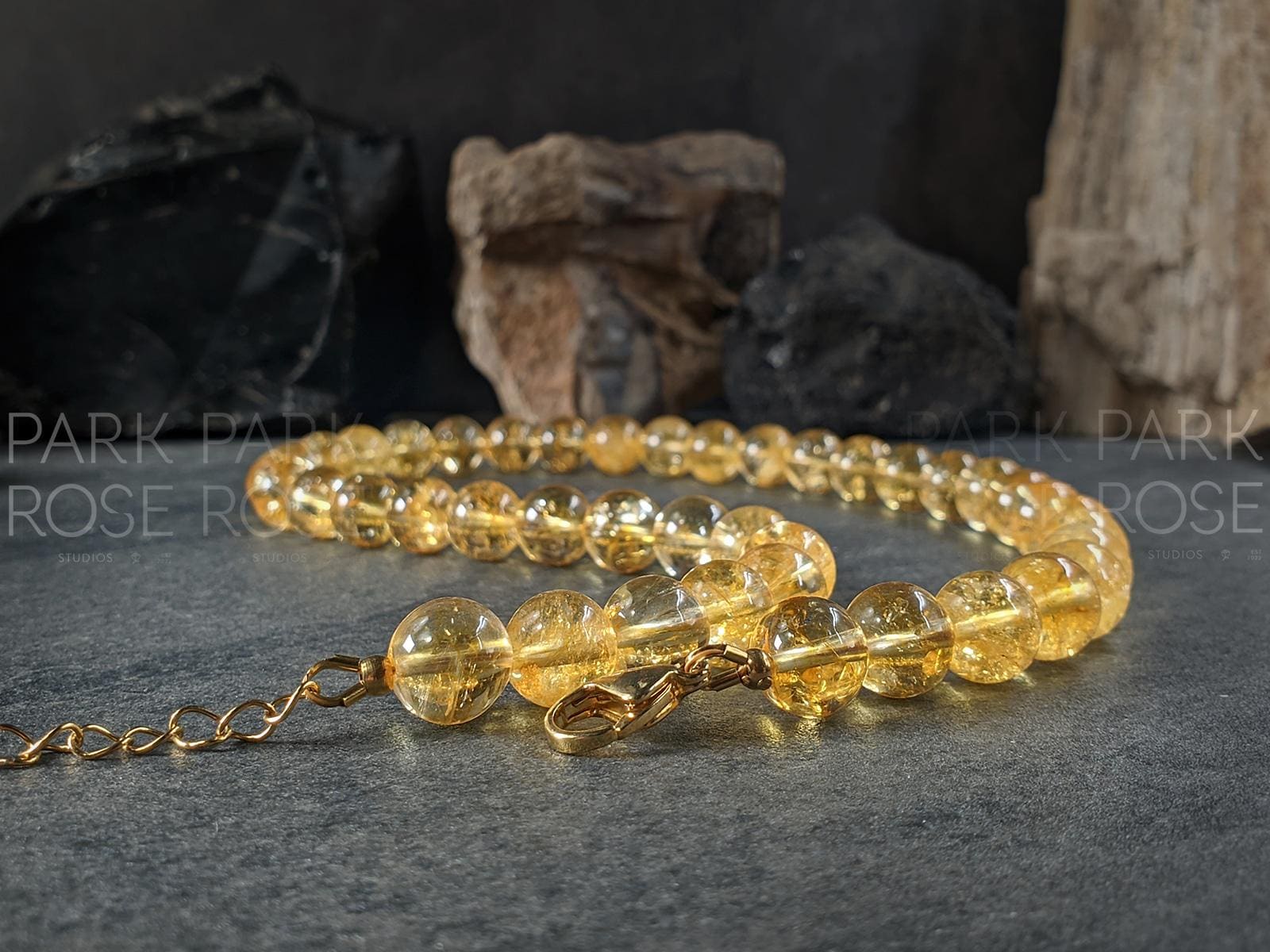 Brazil Citrine Necklace, Solar Plexus Chakra (10mm)