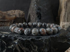 Natural Fluorescent Syenite Rock (Glows under UV Light) Bracelet: (8/10mm)