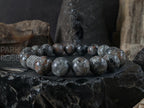 Natural Fluorescent Syenite Rock (Glows under UV Light) Bracelet: (8/10mm)