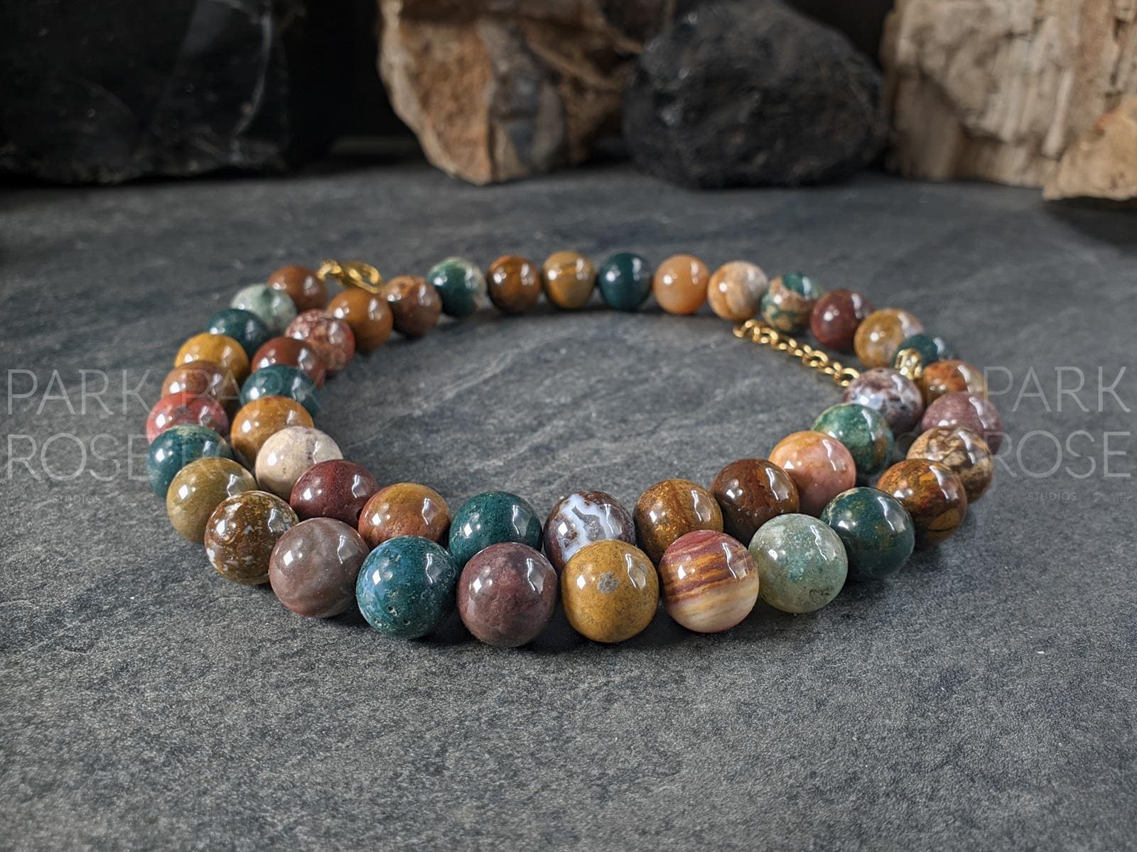 Brazil Ocean Jasper Necklace (10mm)