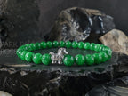 999 Silver Year of the Fire Horse Bracelet: Red Carnelian, Jade, Amethyst, Quartz, Tourmaline (6mm)