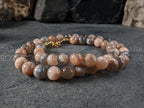 Natural South Africa Black Moonstone Necklace (10mm)