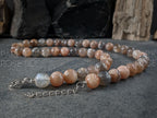 Natural South Africa Black Moonstone Necklace (10mm)