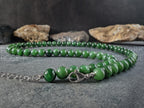 AAA Untreated Siberian Green Nephrite Jade Gemstone Necklace (9,5mm)